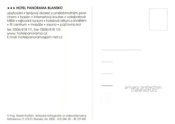 Blansko Fliegeraufnahme Hotel Panorama – Bild 2