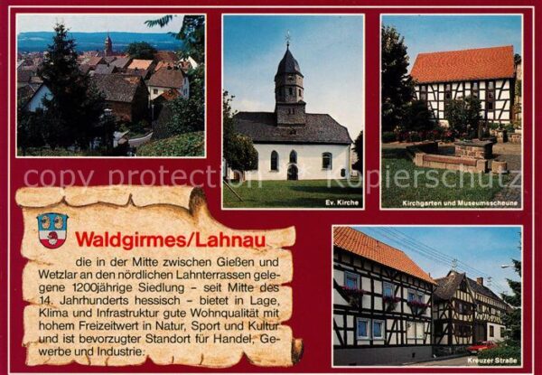 Waldgirmes Teilansicht Kirche Kirchgarten Museumss