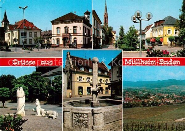 Muellheim Baden Innenstadt Kirche Brunnen Skulptur Stat