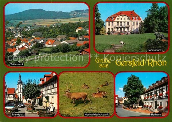 Gersfeld Rhoen Teilansicht Sanatorium Rathaus Marktpla