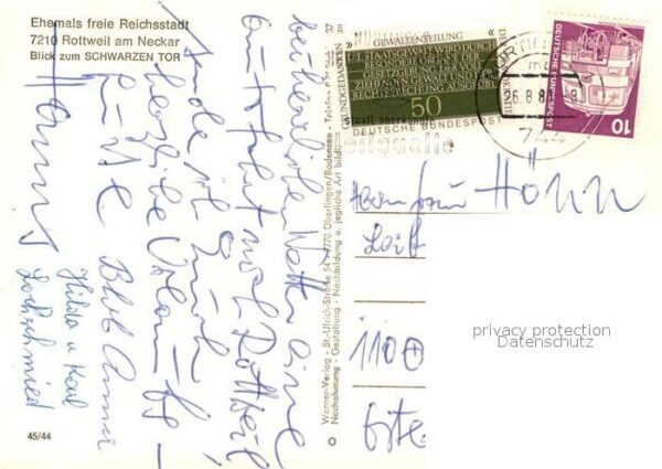 Rottweil Neckar Blick zum Schwarzen Tor Türschild – Bild 2