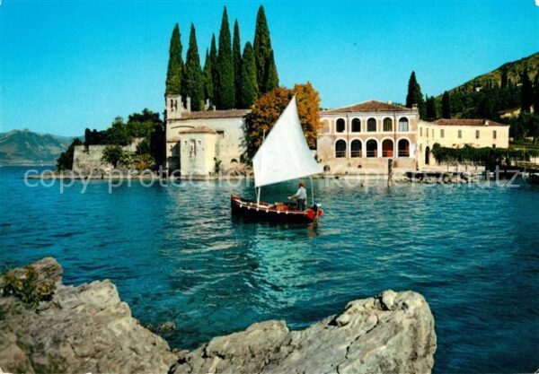 Punta San Vigilio Halbinsel Gardasee Segelboot