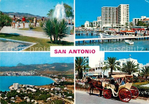 San Antonio Ibiza Promenade Hafen Hotels Pferdekutsche Fl