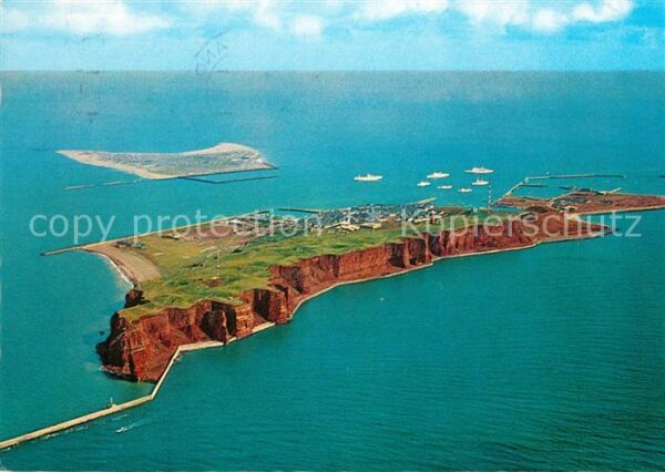 Helgoland Insel und Düne Fliegeraufnahme von West
