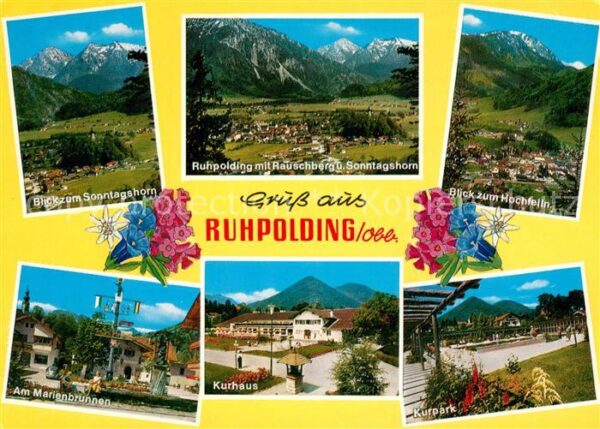 Ruhpolding Blick zum Sonntagshorn Rauschberg Hochf