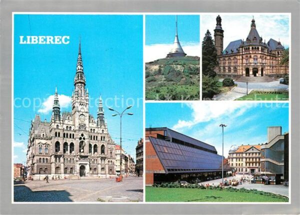Liberec Rathaus Sender auf dem Jested Museum Ku