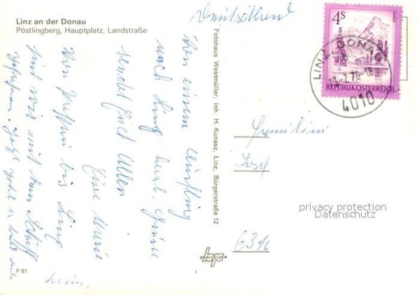 Linz Donau Pöstlingberg Wallfahrtskirche Hauptplat – Bild 2