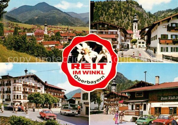 Reit Winkl Ortsansicht mit Kirche Alpen Hauptstras