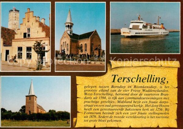 Terschelling Giebelhaus Turm Kirche Fähre