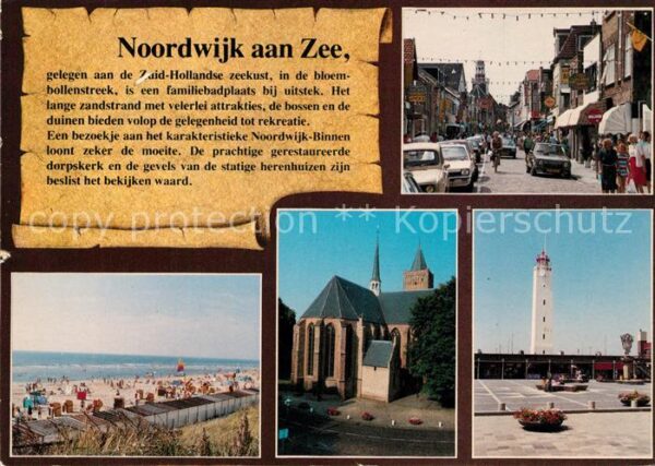 Noordwijk aan Zee  Strand Kirche Innenstadt Platz Leuchttu