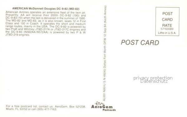 Flugzeuge Zivil American McDonnell Douglas DC-9-82 MD-8 – Bild 2