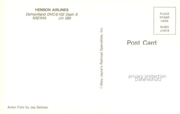 Flugzeuge Zivil Henson Airlines DeHavilland DHC-8-102 D – Bild 2