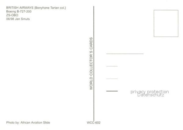 Flugzeuge Zivil British Airways Boeing B-727-200 ZS-OBO – Bild 2
