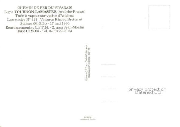 Lokomotive Chemin de Fer du Vivarais Tournon-Lamas – Bild 2