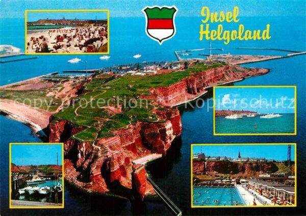 Helgoland Strand Fliegeraufnahme Hafen Schwimmbad