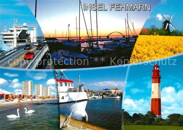 Insel Fehmarn Brücke Hafen Windmühle Strand Leuchttur