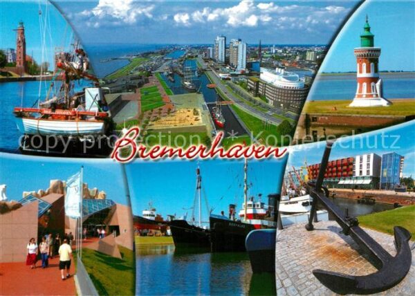Bremerhaven Fischerboot Fliegeraufnahme Leuchtturm