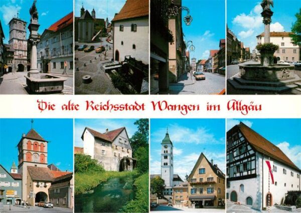 Wangen Allgaeu Stadttor Marktplatz Strassenpartie Brun