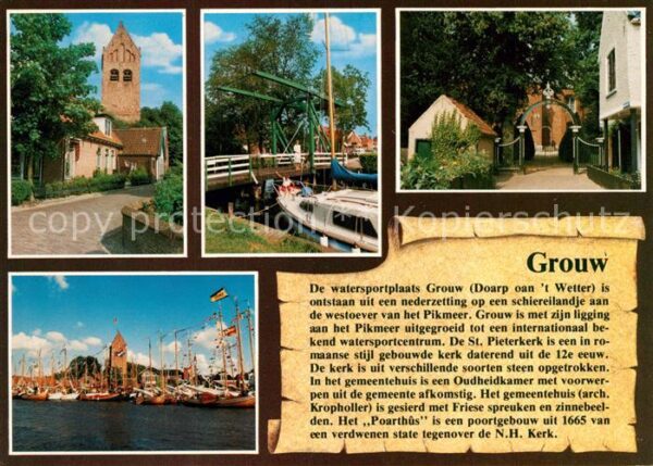 Grouw St Pieterkerk Ziehbrücke Hafenpartie