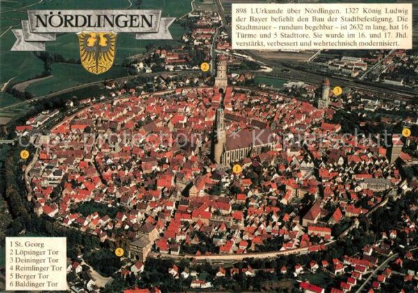 Noerdlingen Fliegeraufnahme St. Georg Berger Tor
