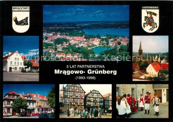 Mragowo Sensburg Teilansichten Wappen Grünberg Partnerst