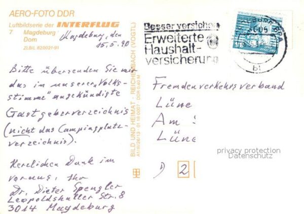 Magdeburg Dom Luftbildserie der Interflug – Bild 2
