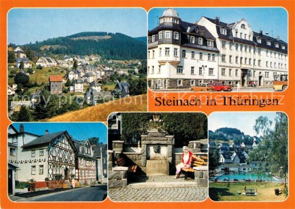 Steinach Thueringen Panorama Schwimmbad Fachwerkhäuser Brun
