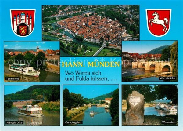 Hannoversch Muenden Fliegeraufnahme Werrabr?cke H?ngebr?cke