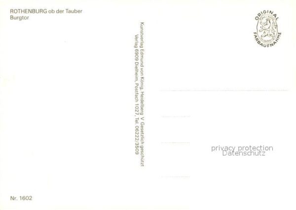 Rothenburg Tauber Burgtor – Bild 2