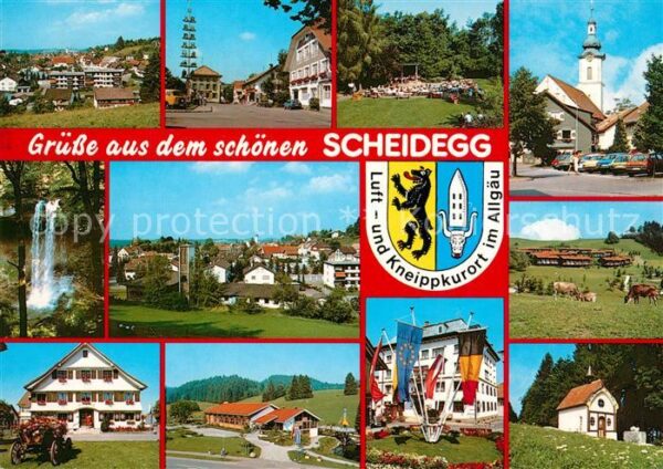 Scheidegg Allgaeu Wasserfälle Kühe Kirche