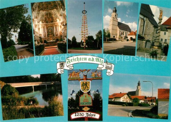 Feichten Alz Maibaum Säule Kirche Brücke