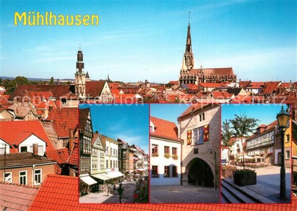 Muehlhausen Thueringen Kornmarktkirche und Marienkirche Steinw
