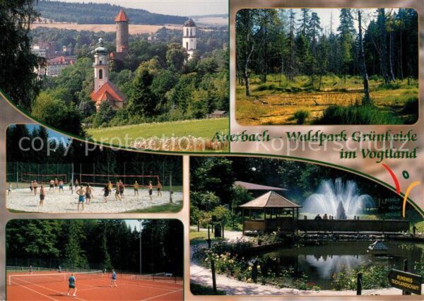 Auerbach Vogtland Drei Türme Tennisplatz Teichlandschaft