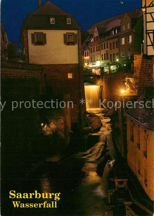 Saarburg Saar Wasserfall Nachtaufnahme