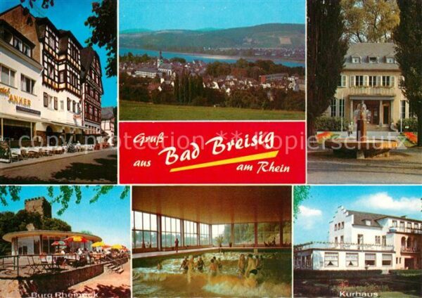 Breisig Bad Wellenbad Kurhaus Burg Rheineck