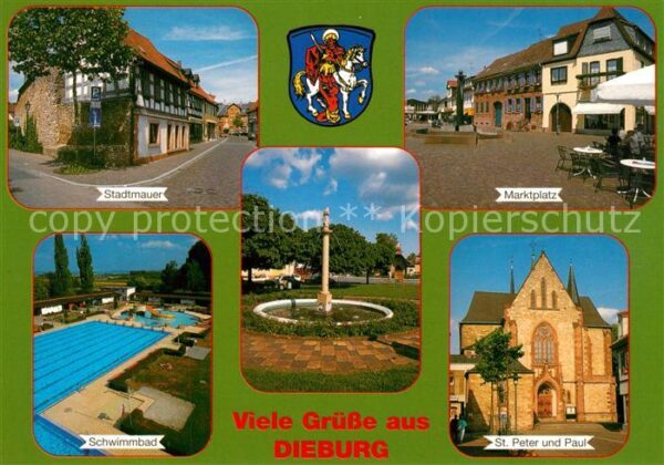 Dieburg Stadtmauer Marktplatz Schwimmbad Sankt