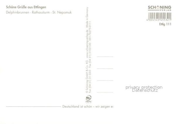 Ettlingen Delphinbrunnen Rathausturm Sankt Nepomu – Bild 2