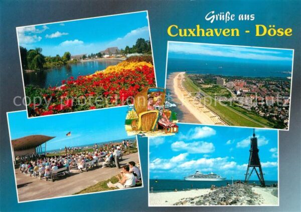 Cuxhaven Doese Nordseebad Fliegeraufnahme Leuchtturm Kurkonzert P