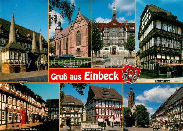 Einbeck Niedersachsen Spiegelhaus Markt Brunnen Rathaus Münst