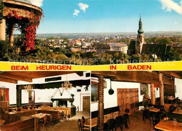 Baden Wien Stadtpanorama mit Kirche Streiterhof He