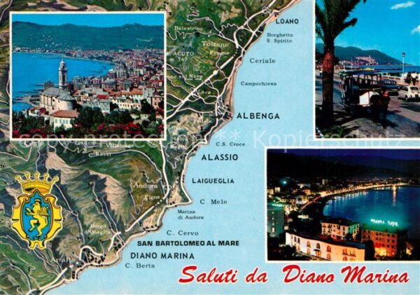 Diano Marina Panorama Uferstrasse Nachtaufnahme Buch