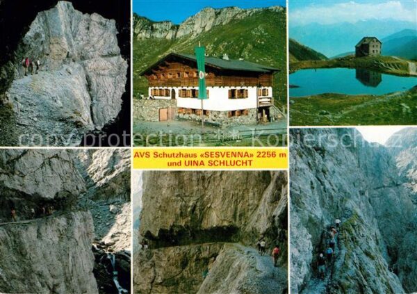 Schlinig Mals Suedtirol AVS Schutzhaus Sesvenna UINA Schlucht B