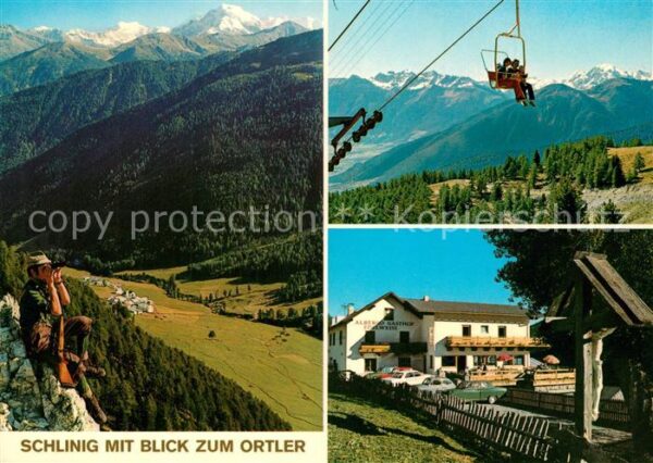 Schlinig Mals Suedtirol Gasthof Edelweiss Sessellift Wegekreuz