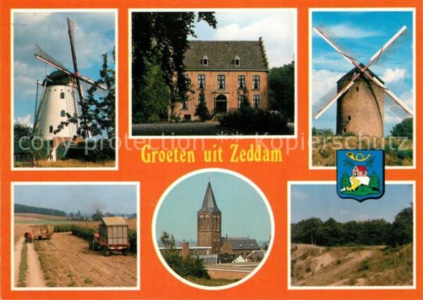 Zeddam Windmühle Gebäude Kirche Felder Landwir