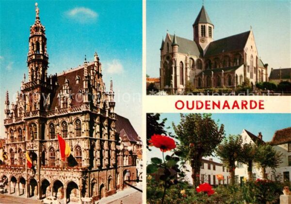 Oudenaarde Rathaus Kirche Garten Rosen