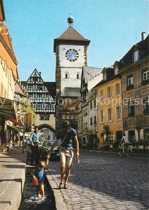 Freiburg Breisgau Schwabentor mit Bächle