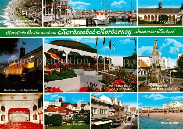 Norderney Nordseebad Kaiserstrasse Yachthafen Kurhau Denkmal