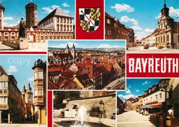 Bayreuth Fliegeraufnahme Brunnen Ortspartien