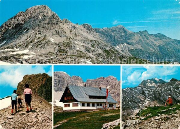 Goeppingerhuette mit Hochlichtspitze und Braunarisspitze