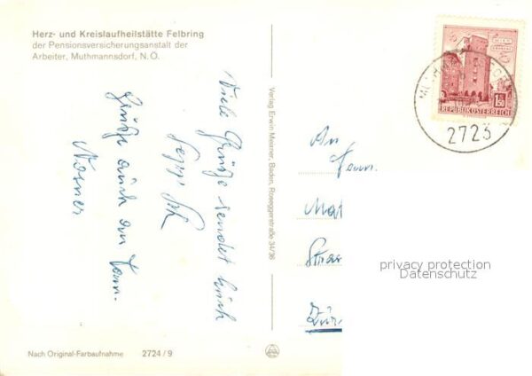 Muthmannsdorf Winzendorf Herz- und Kreislaufheilstätte Felbring – Bild 2